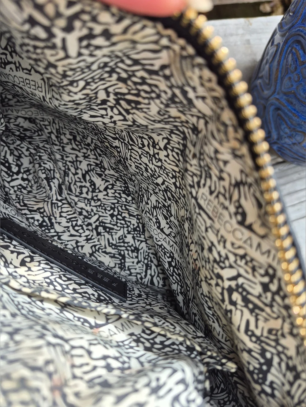 Rebecca Minkoff Black Leather Studded Crossbody Bag with Gold Zippers - Picture 15 of 16